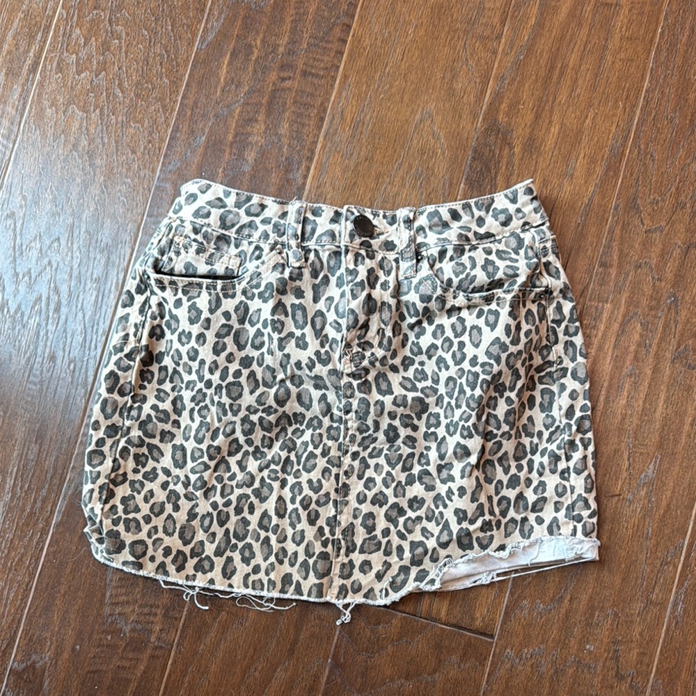 YMI Leopard Print Mini Skirt